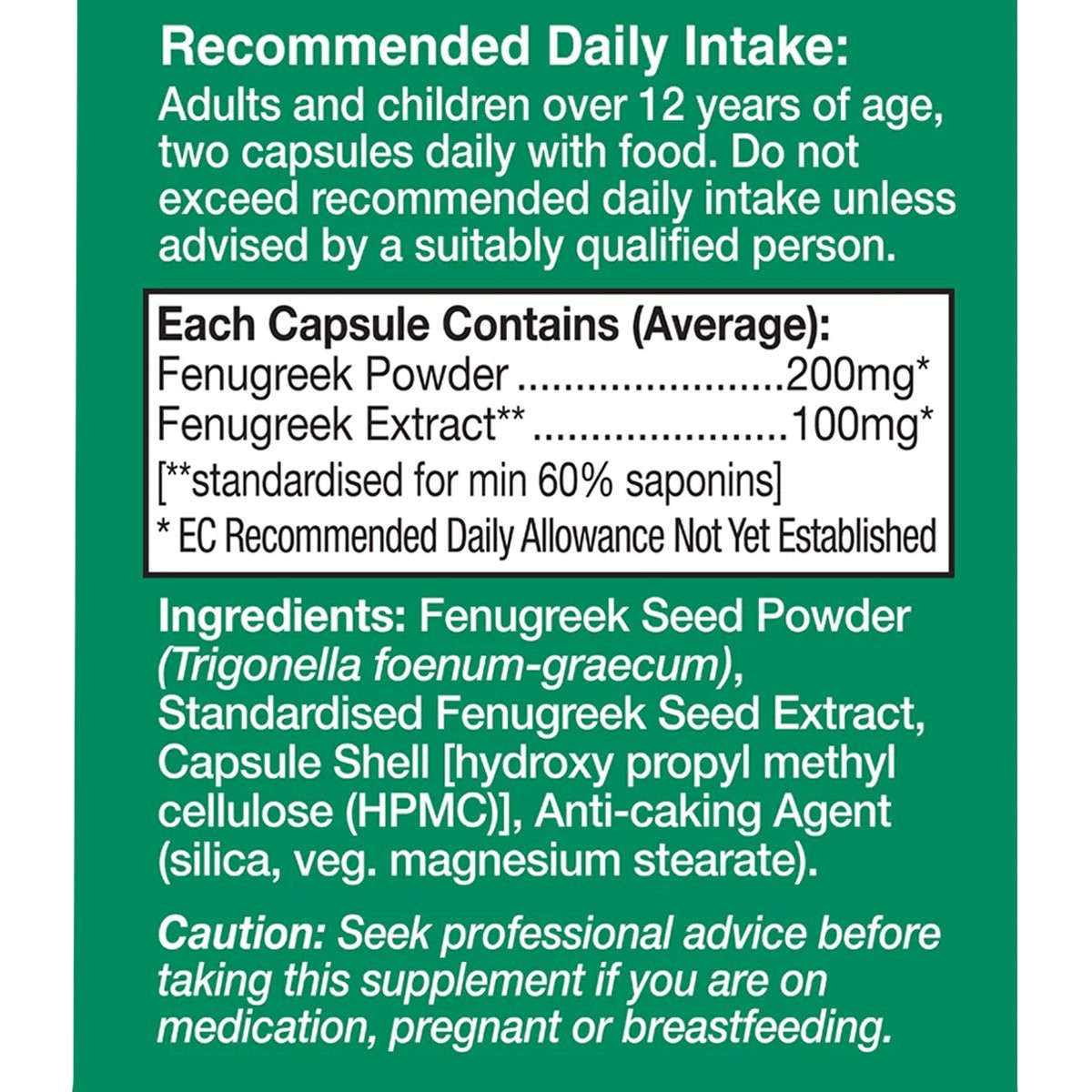 HEALTH AID - Fenugreek 300mg - 60caps