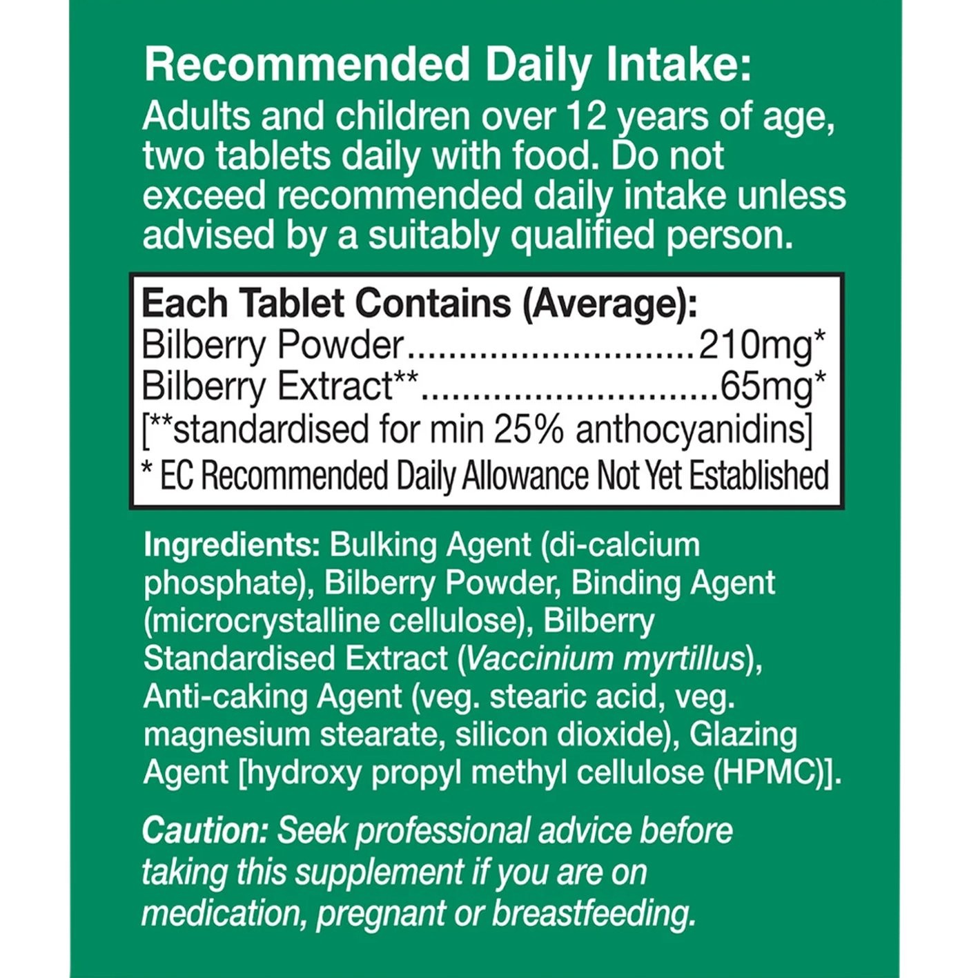 HEALTH AID - Bilberry 275mg - 30caps