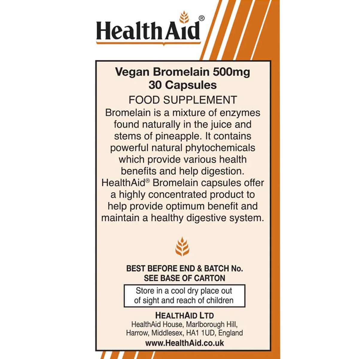 HEALTH AID - Bromelain 500mg - 30caps