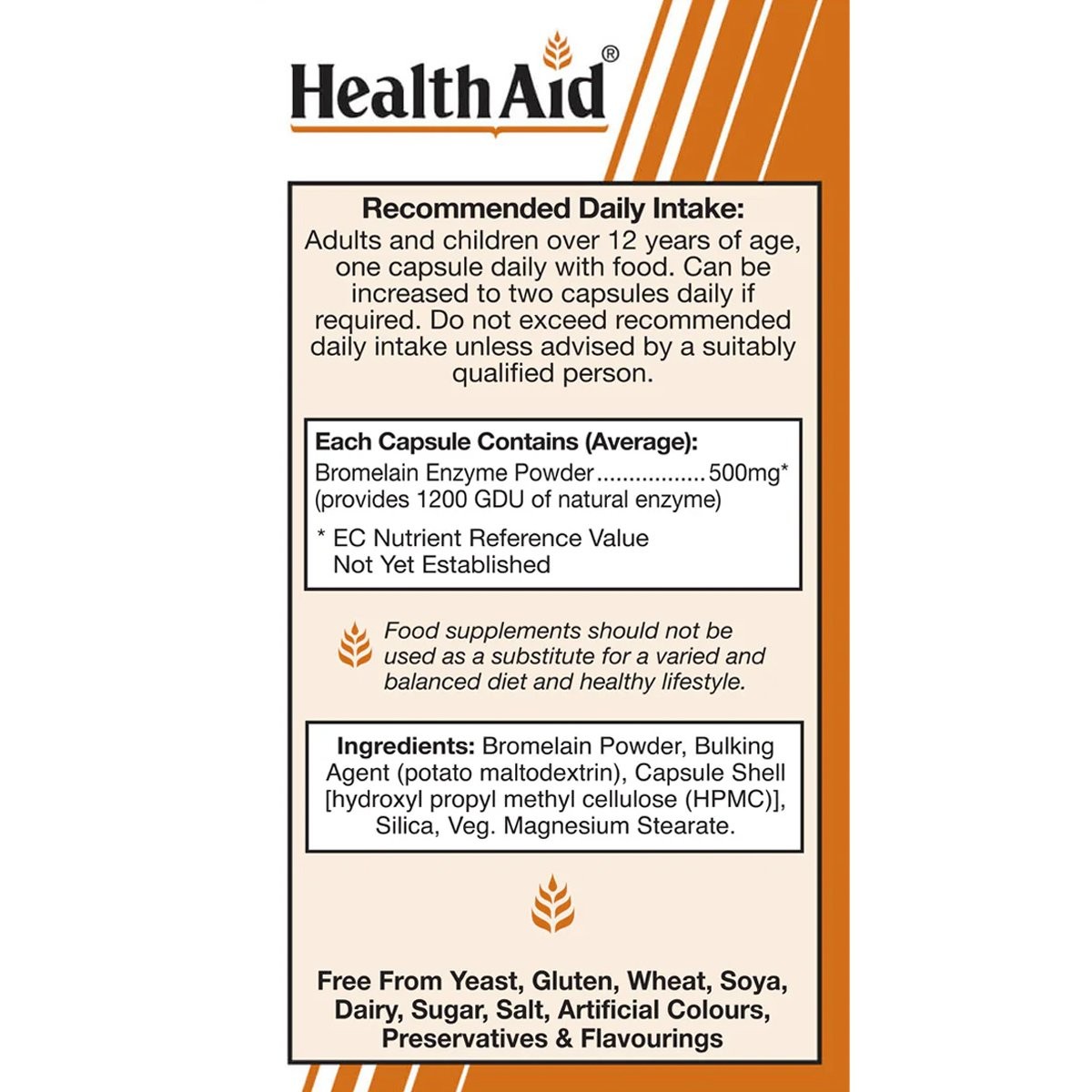 HEALTH AID - Bromelain 500mg - 30caps