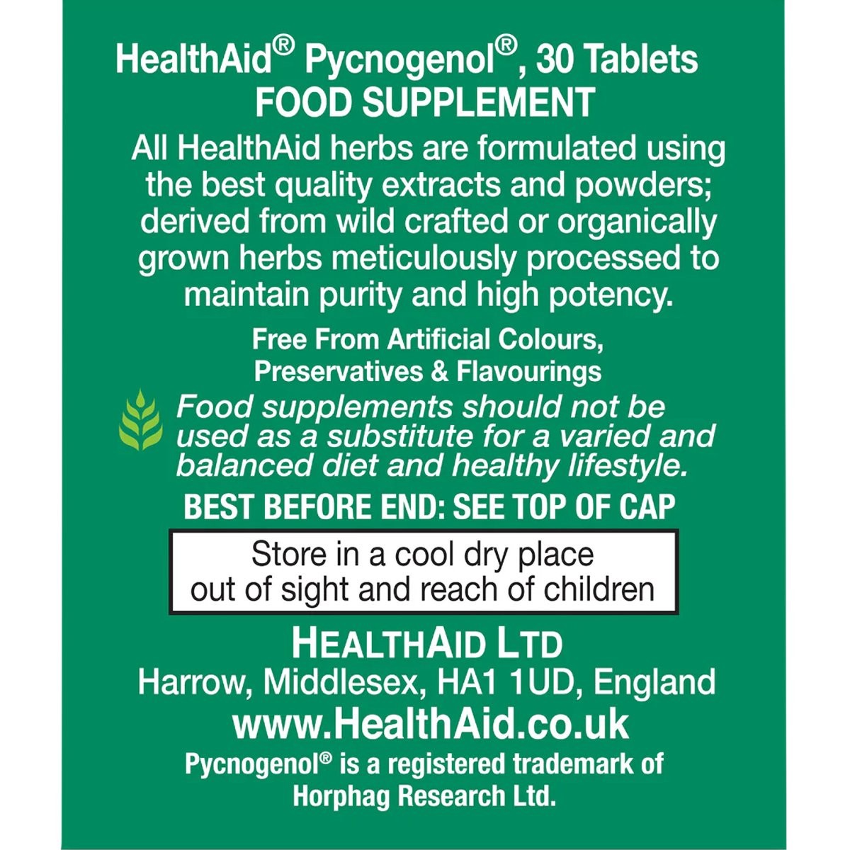 HEALTH AID - Pycnogenol 30mg - 30tabs
