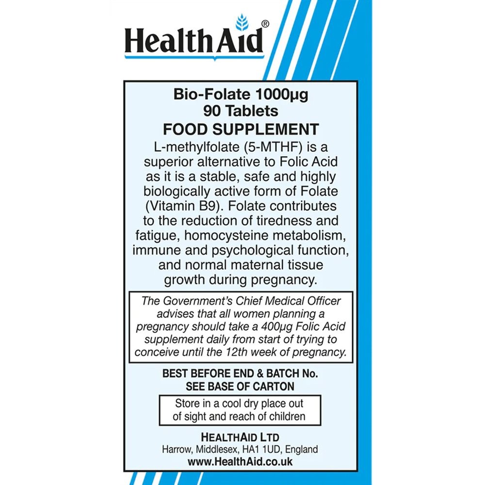 HEALTH AID - Bio Folate 1000μg - 90tabs