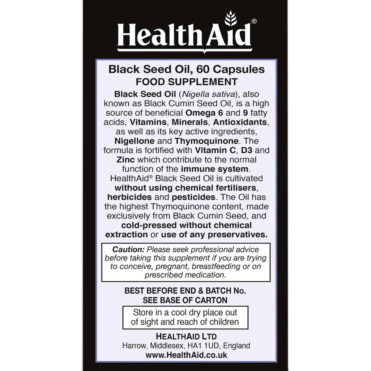 HEALTH AID - Black Seed Oil 1000mg - 60caps