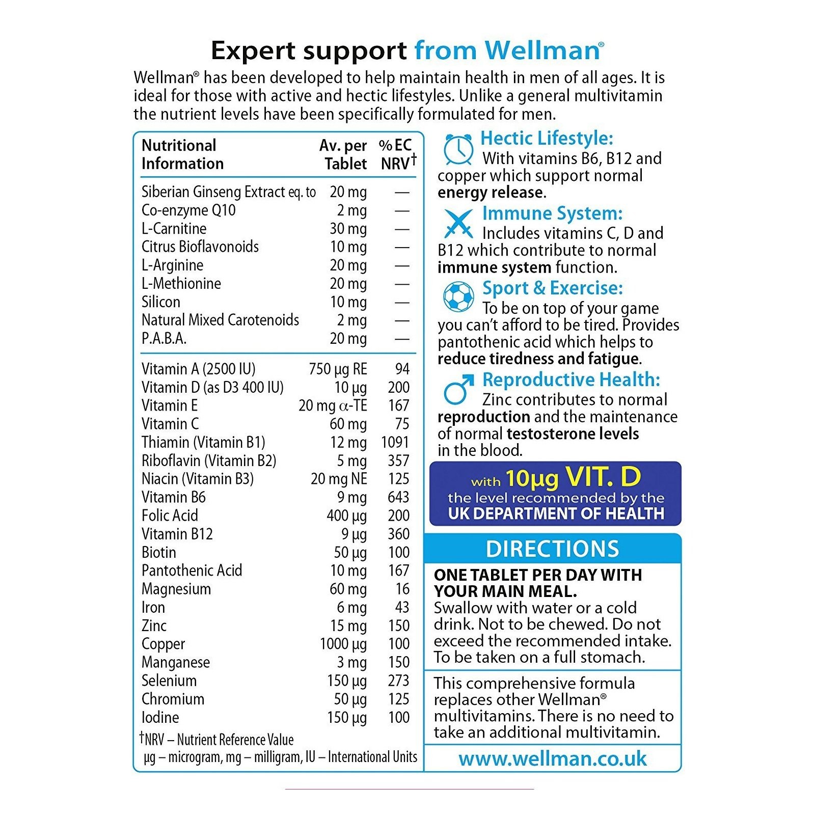 VITABIOTICS - WELLMAN Original - 30tabs