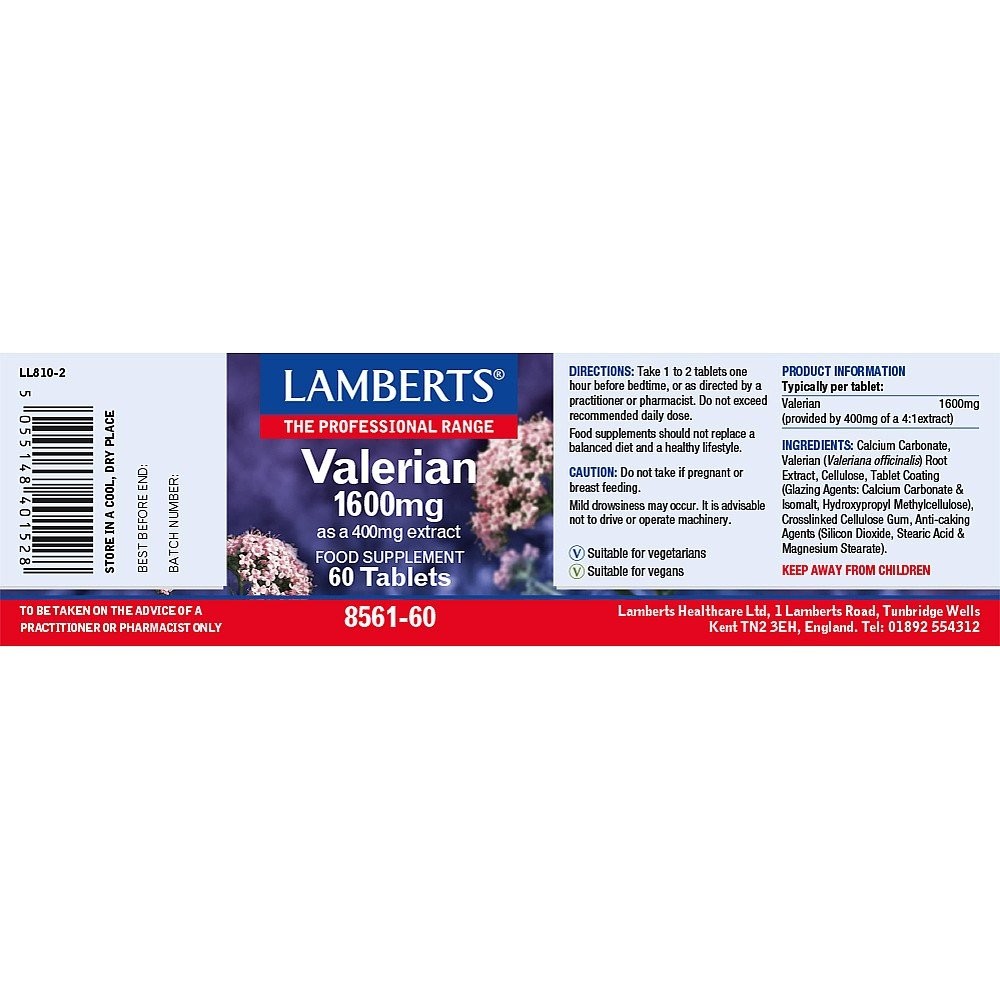 LAMBERTS - Valerian1600mg - 60tabs