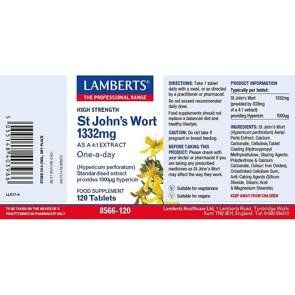 LAMBERTS - St. John's Wort 1332mg - 120tabs