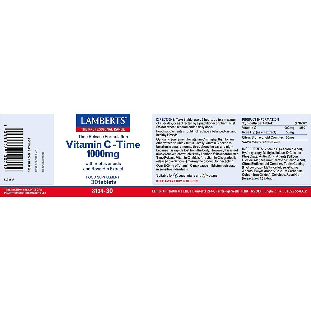 LAMBERTS - Vitamin C Time 1000mg - 30tabs
