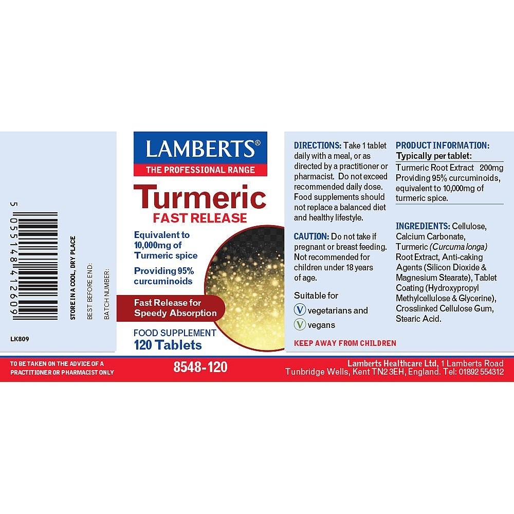 LAMBERTS - Turmeric Fast Release - 120tabs