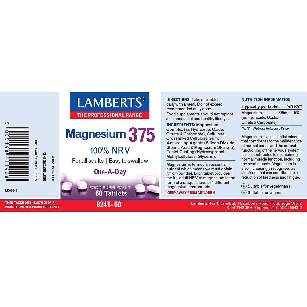 LAMBERTS - Magnesium 375 - 60tabs