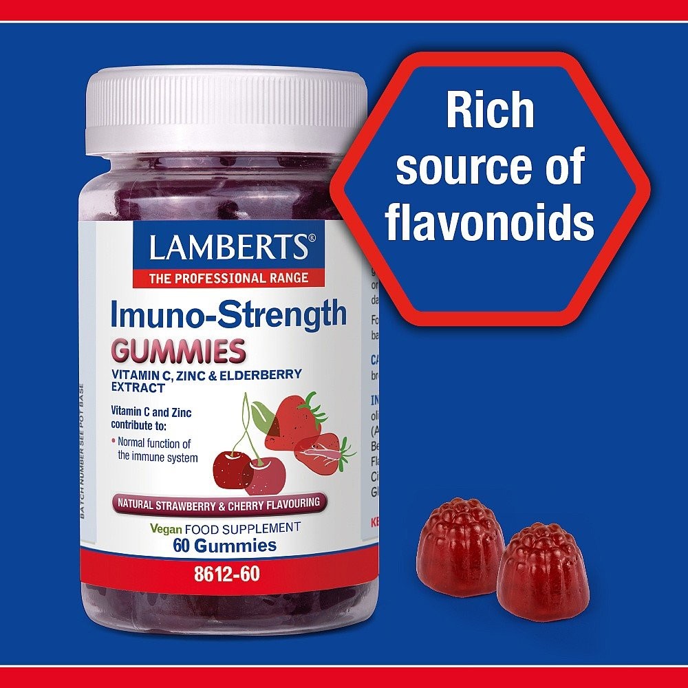 LAMBERTS - Immuno-Strength Gummies με γεύση κεράσι και φράουλα - 60gummies
