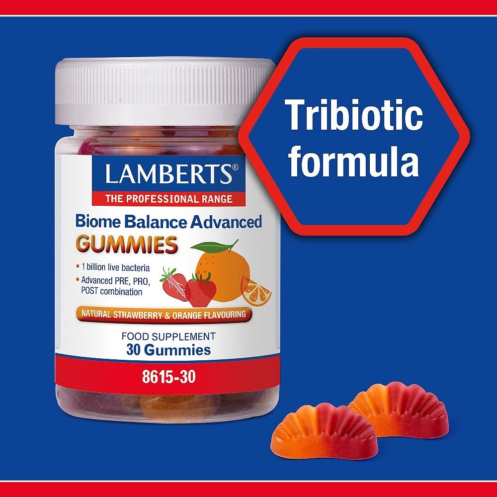 LAMBERTS - Biome Balance Advanced με γεύση πορτοκάλι και φράουλα - 30gummies