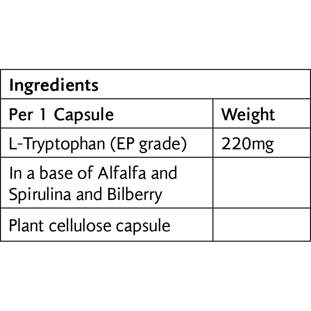 VIRIDIAN - L-tryptophan 220mg Για ευεξία & ποιοτικότερο ύπνο - 30caps