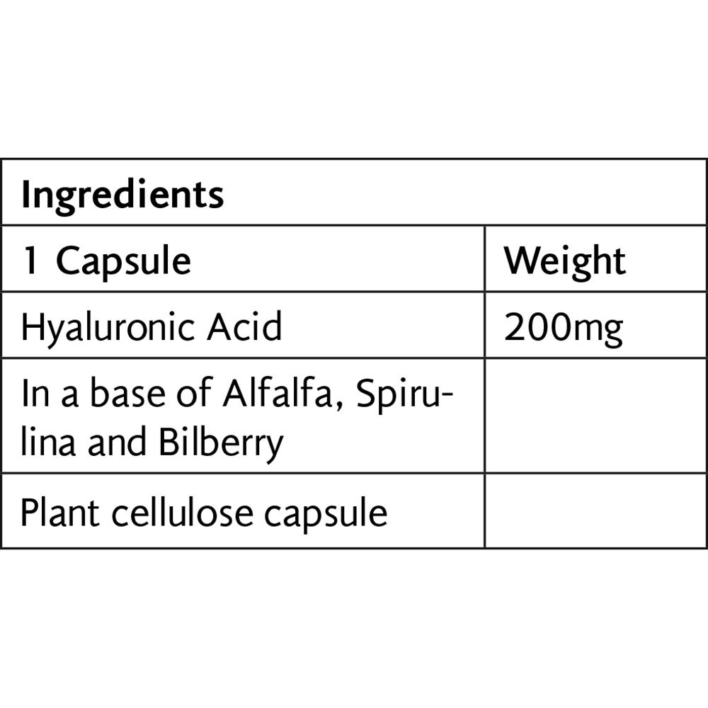 VIRIDIAN - Hyaluronic Acid 200mg (High Potency) - 30caps