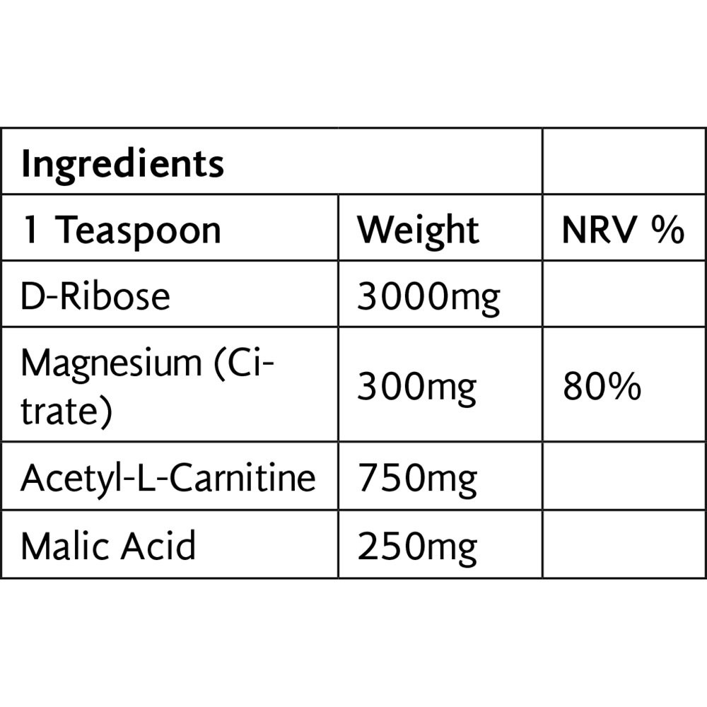 VIRIDIAN -D-Ribose Energy Complex Powder Ψυχική και σωματική ενέργεια - 180g