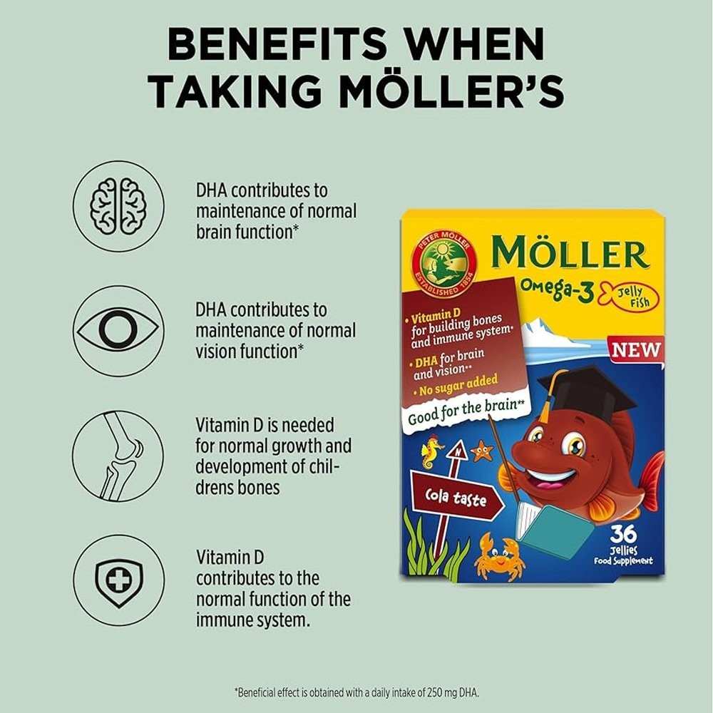 MOLLER'S - Omega-3 - 36 fish jellies cola
