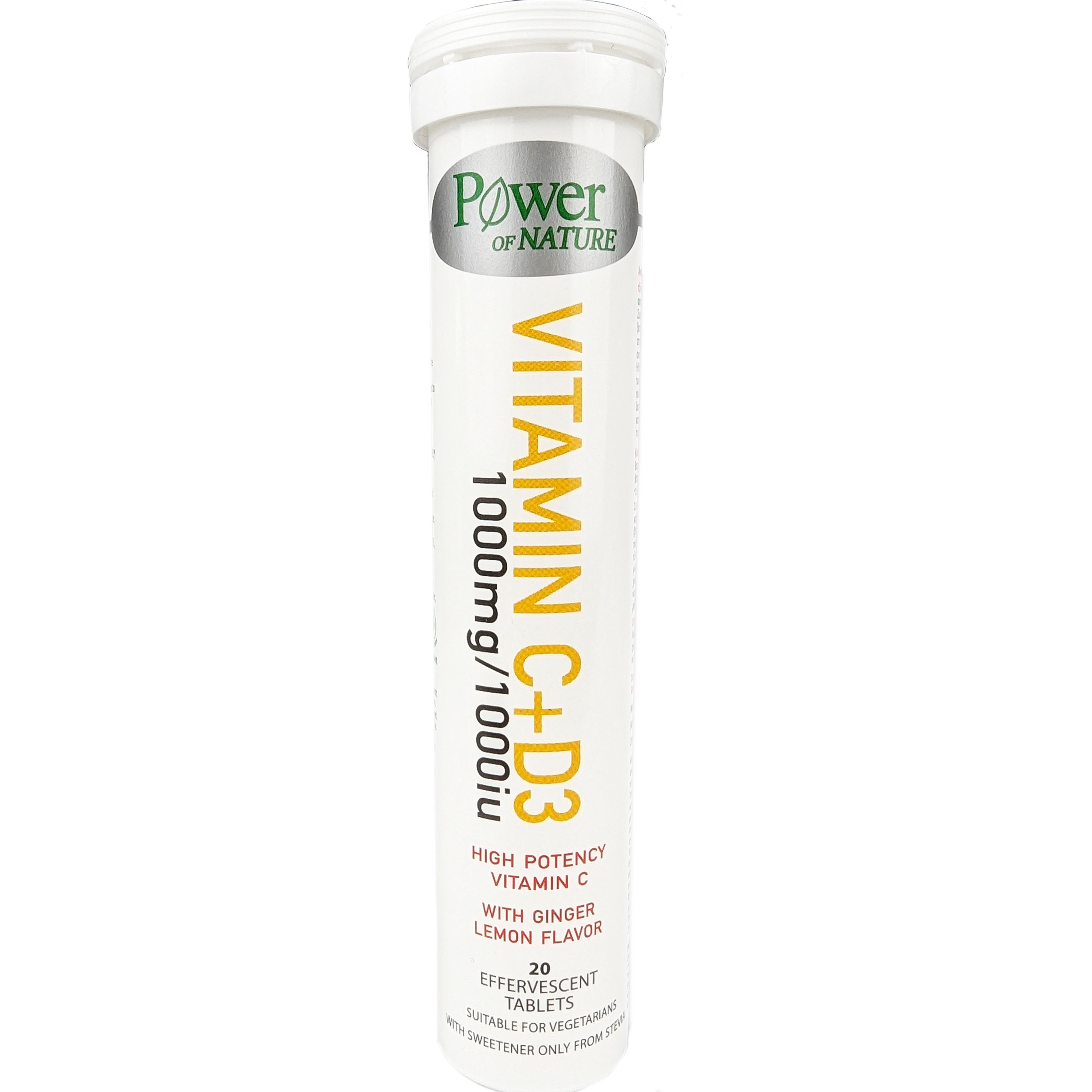 POWER HEALTH - PROMO PACK Vitamin C 1000mg & Vitamin D3 1000IU με Στέβια - 20eff.tabs ME ΔΩΡΟ Vitamin C 500mg με Στέβια - 20eff.tabs