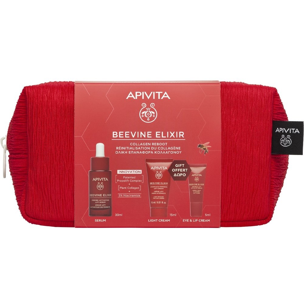APIVITA - PROMO PACK BEEVINE ELIXIR Ορός Ενεργοποίησης - 50ml ΜΕ ΔΩΡΟ Κρέμα ελαφριάς υφής - 15ml & Κρέμα ματιών & χειλιών - 5ml