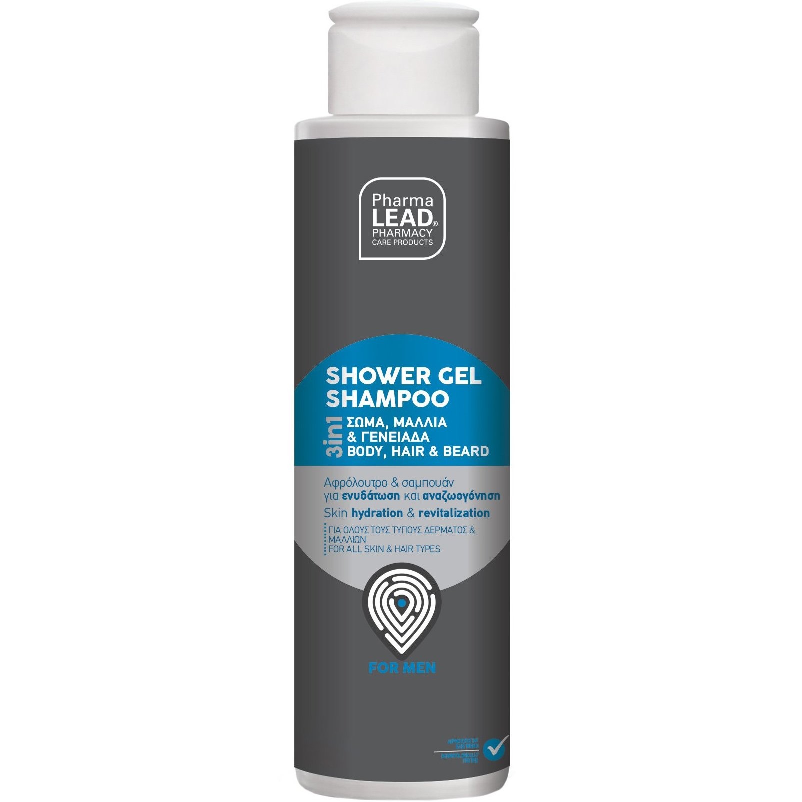 PHARMALEAD - MEN'S CARE KIT Αφρόλουτρο 3in1 - 100ml, Αποσμητικό roll-on - 50ml & Gel περιποίησης γενειάδας - 30ml