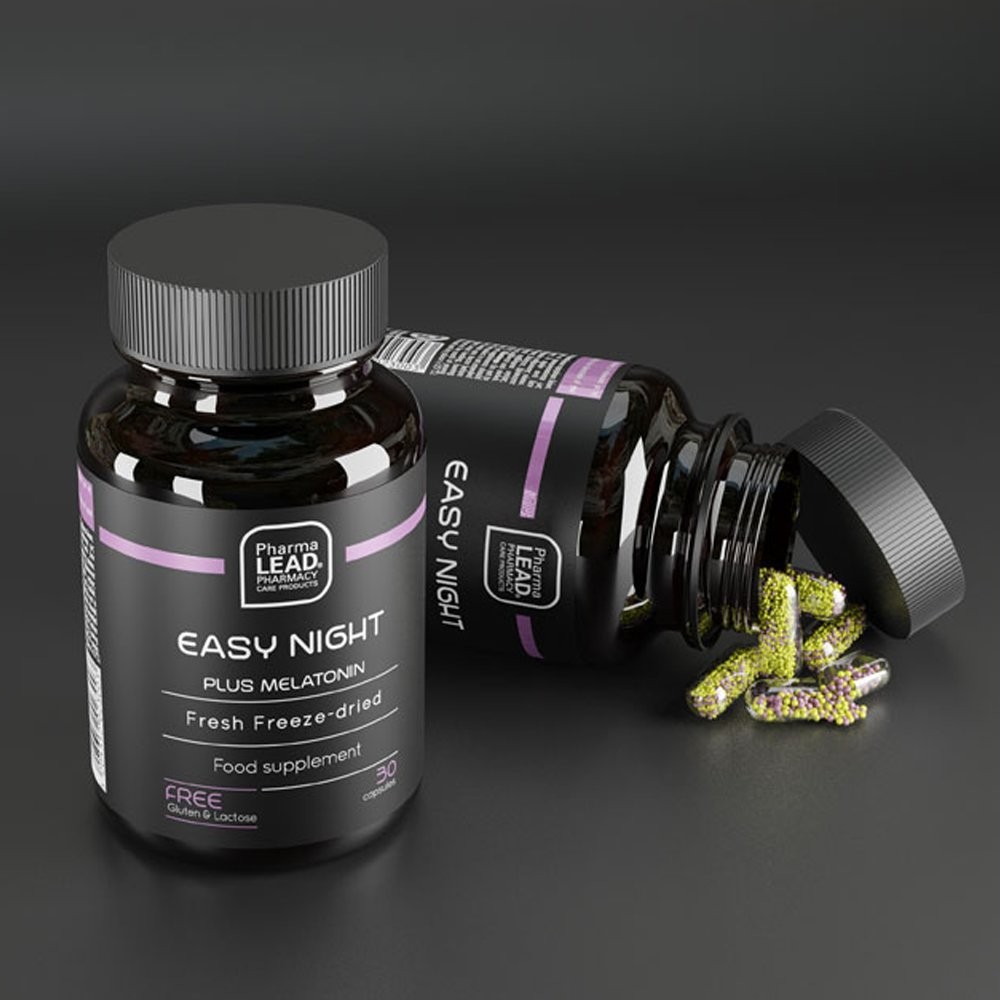 PHARMALEAD - BLACK RANGE Easy Night plus Melatonin Συμπλήρωμα διατροφής σταδιακής αποδέσμευσης με μελατονίνη - 30caps
