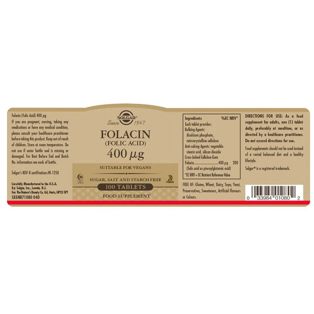 SOLGAR - Folacin 400μg - 100tabs