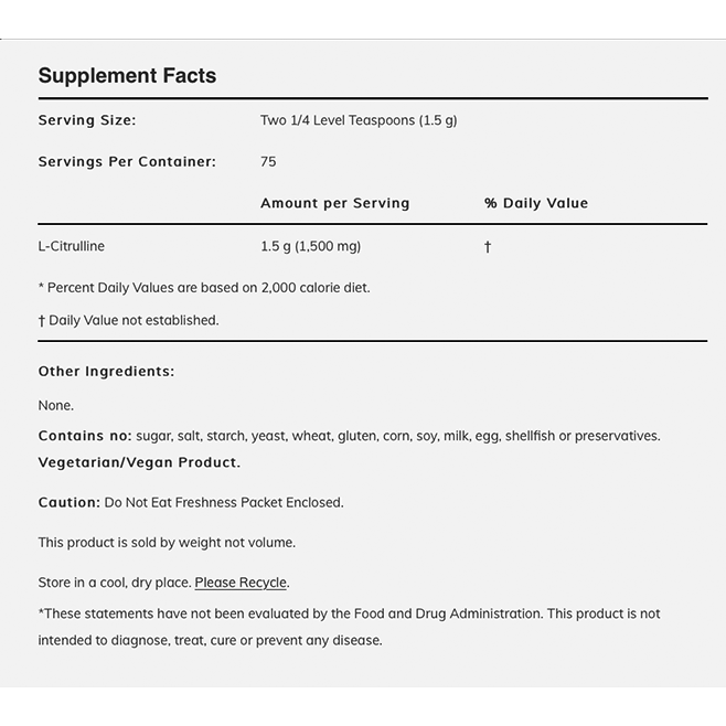 NOW - L-CITRULLINE Pure Powder - 113gr
