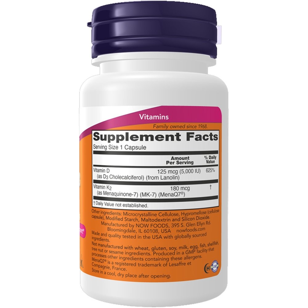 NOW - Vitamin D3 & K2 - 120caps