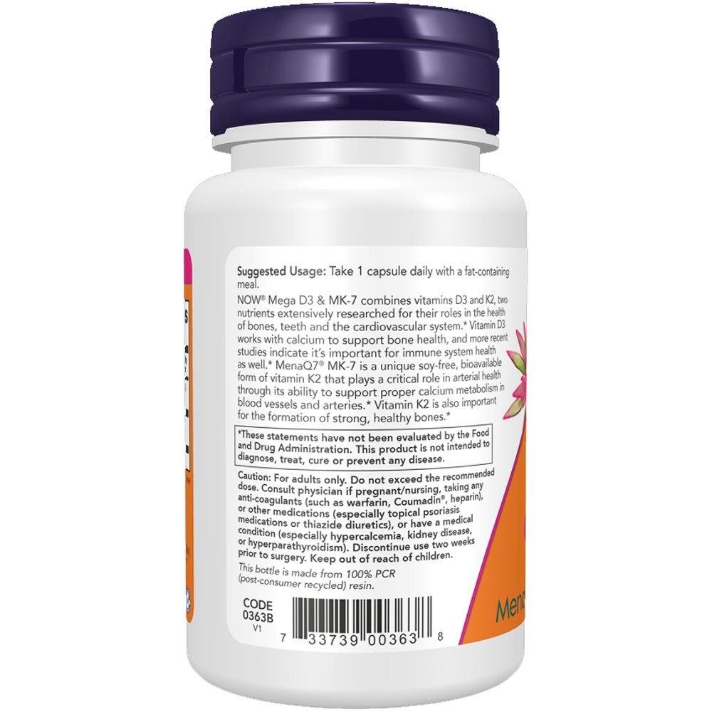 NOW - Vitamin D3 & K2 - 120caps