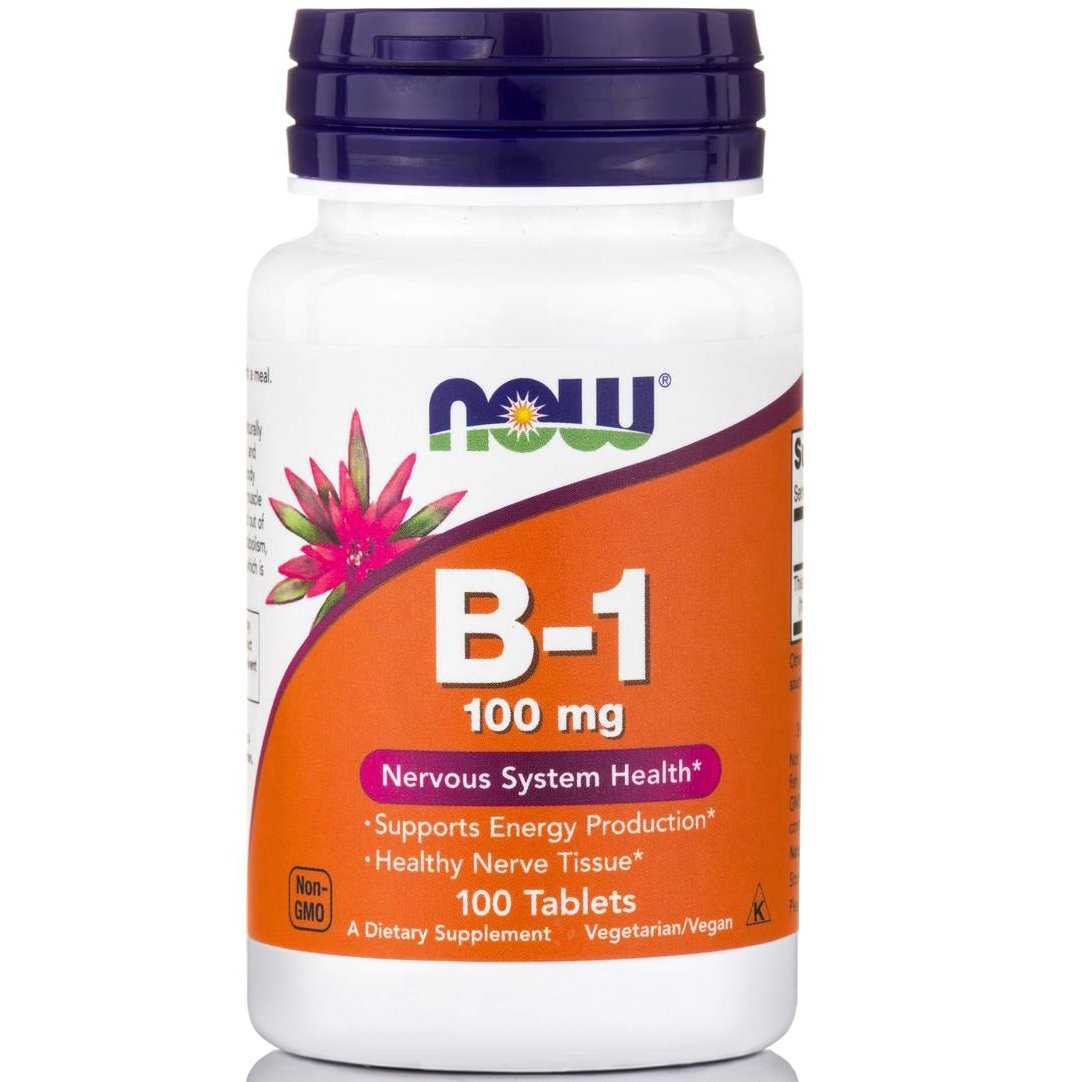 Now Foods B-1 Παρεμβαίνει στη Σύνθεση των Νευρικών Ιστών και στην Καλή Λειτουργία του Εγκεφάλου 100mg 100tabs