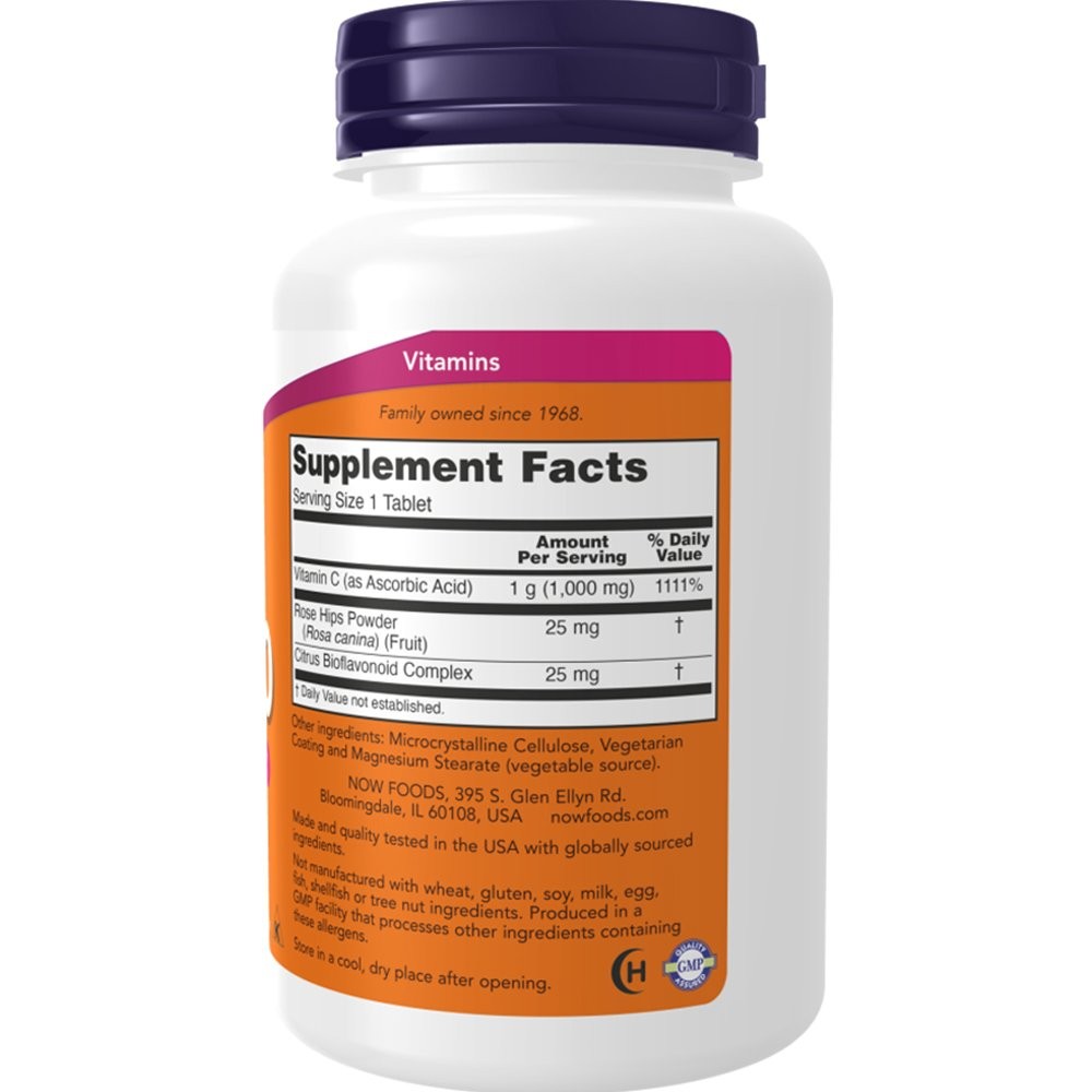NOW - Vitamin C 1000mg with Rose Hips - 100tabs