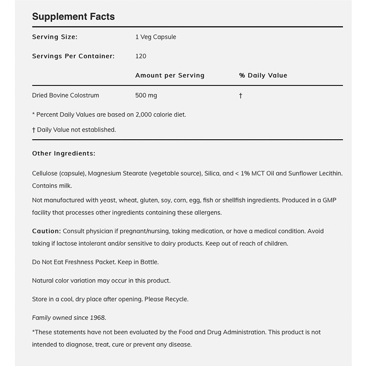 NOW - Colostrum 500mg - 120caps