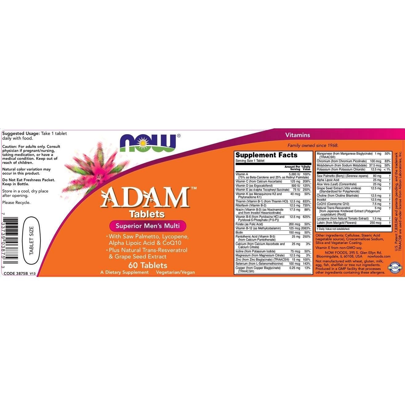 NOW - Adam Superior Mens Multi - 60tabs