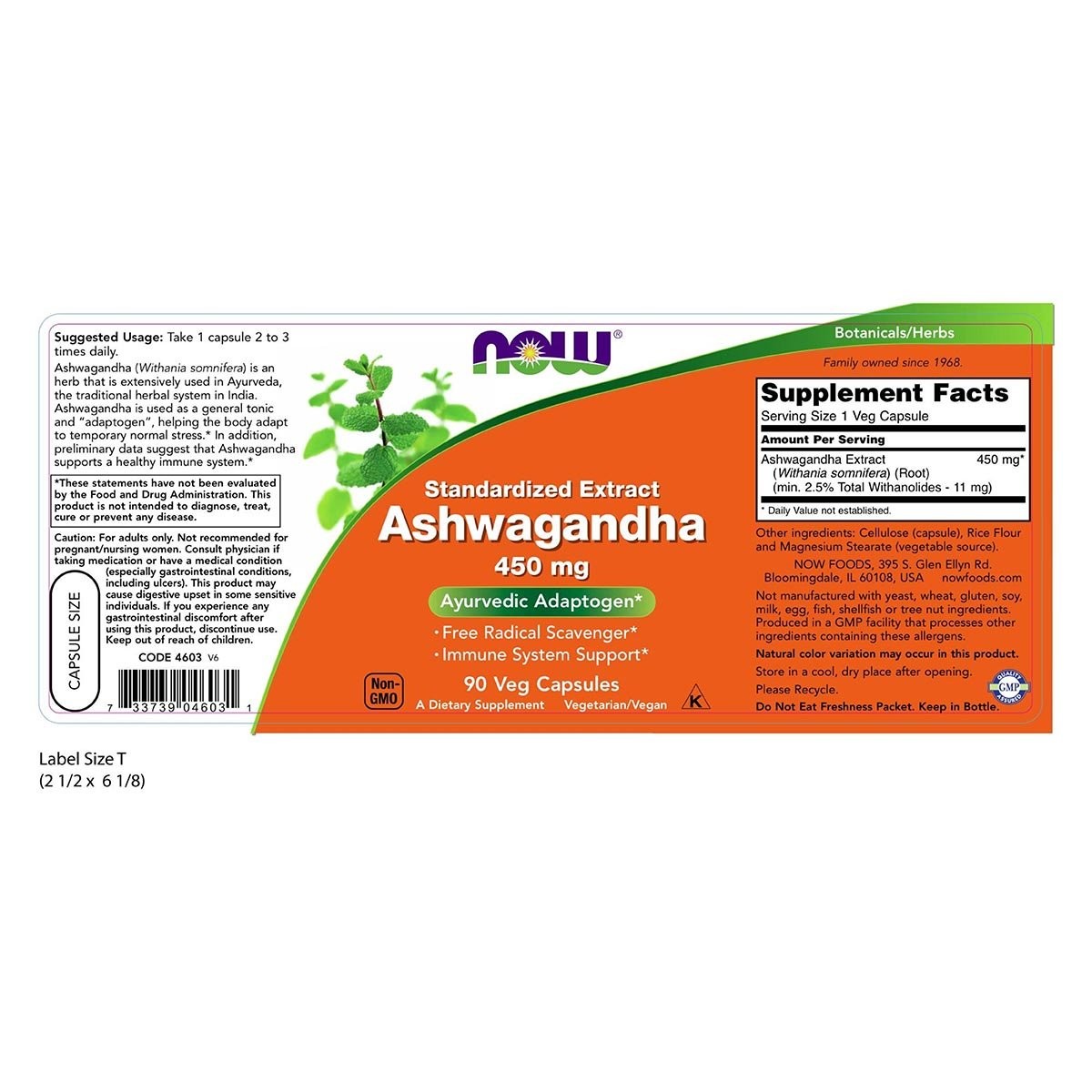NOW - Ashwagandha 450mg - 90caps