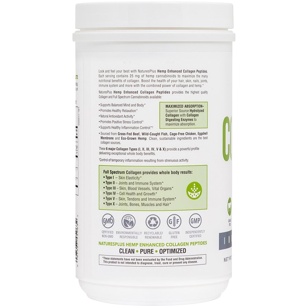 NATURE'S PLUS - Hemp Enhanced Collagen Peptides - 231gr