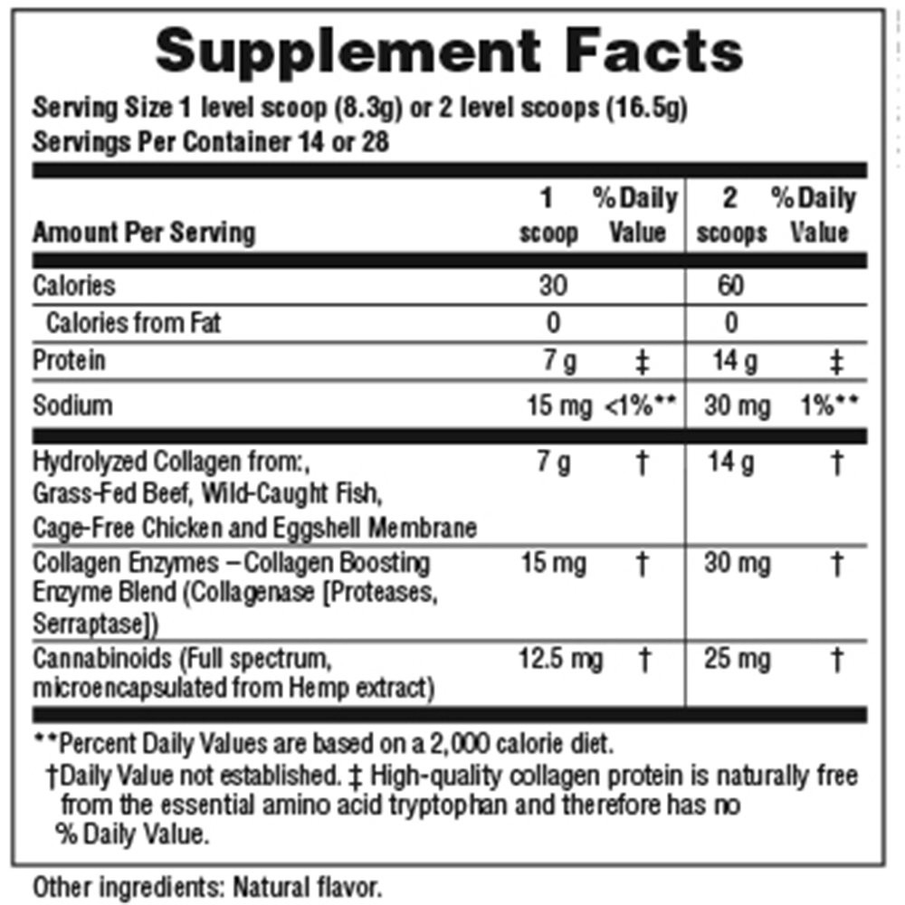 NATURE'S PLUS - Hemp Enhanced Collagen Peptides - 231gr