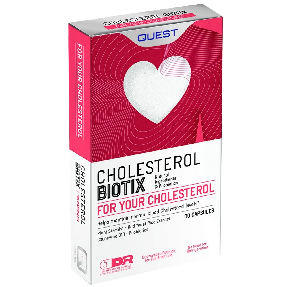 Quest Cholesterol Biotix Συμπλήρωμα Διατροφής Συμβάλλει στον Έλεγχο της Χοληστερόλης στο Αίμα 30caps