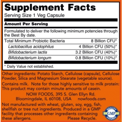 NOW - Acidophilus & Bifidus 8 Billion - 60caps
