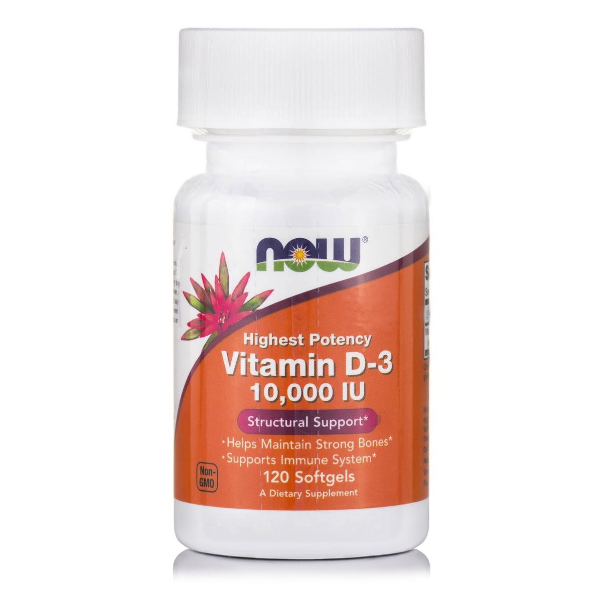 Now Foods Vitamin D3 10.000 IU Συμπλήρωμα Διατροφής με τη πιο Βιοδιαθέσιμη Μορφή Βιταμίνης D 120 softgels