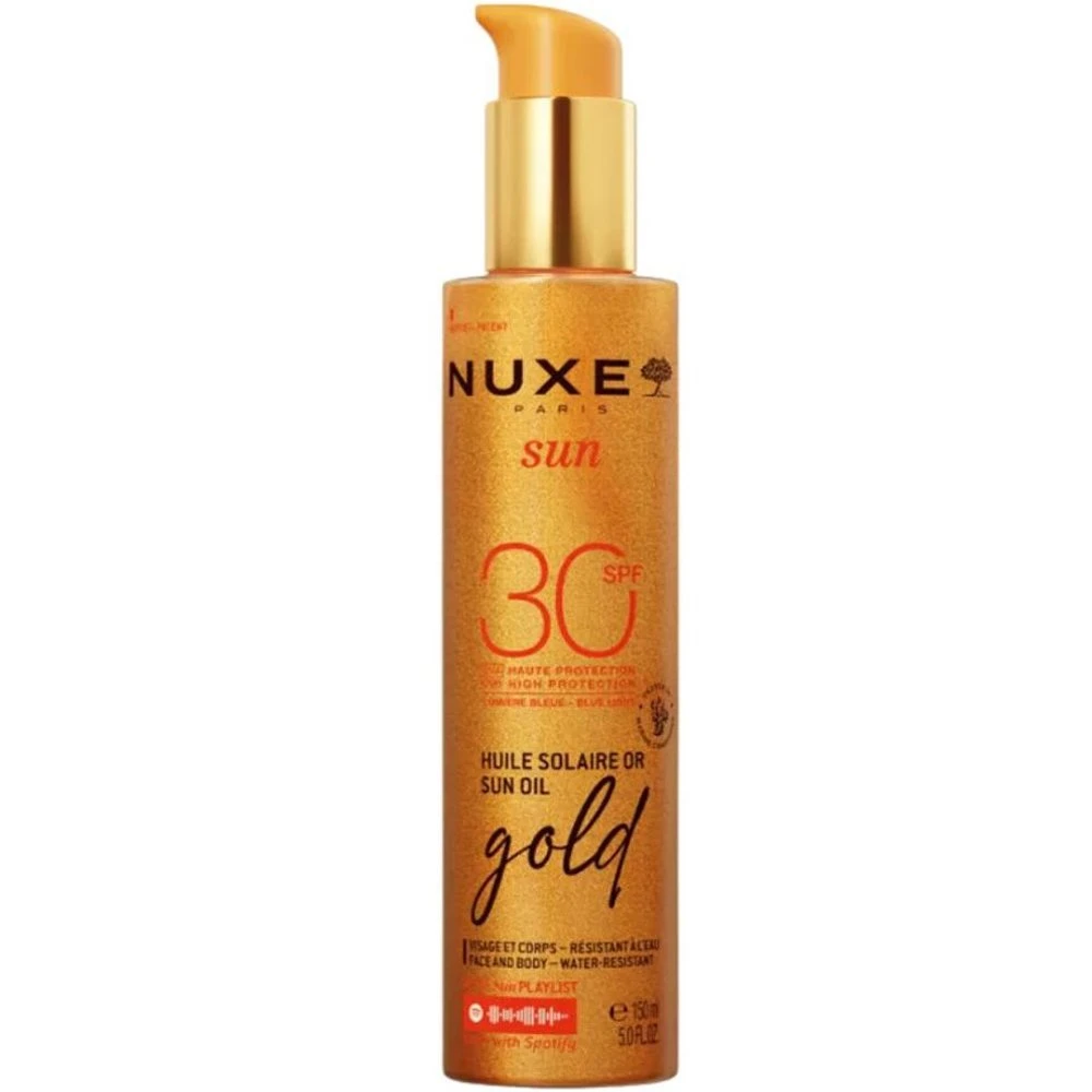 NUXE - PROMO PACK 1+1 ΔΩΡΟ SUN Oil Gold High Protection SPF30 Ιριδίζον αντηλιακό λάδι για πρόσωπο & σώμα - 2x150ml