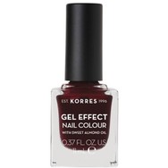 Korres Gel Effect Nail Colour Βερνίκι Νυχιών με Αμυγδαλέλαιο για Έντονη Λάμψη & Μεγάλη Διάρκεια 11ml - 57 Burgundy Red