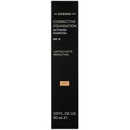 Korres Corrective Foundation With Activated Charcoal Spf15 Διορθωτικό Make up Υψηλής Κάλυψης & Διάρκειας με Ενεργό Άνθρακα 30ml - Acf3