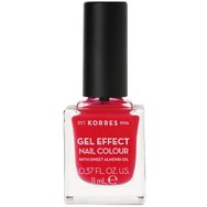 Korres Gel Effect Nail Colour Βερνίκι Νυχιών με Αμυγδαλέλαιο για Έντονη Λάμψη & Μεγάλη Διάρκεια 11ml