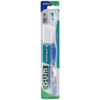 Gum Technique+ Compact Medium Toothbrush 1 Τεμάχιο, Κωδ 493 - Μπλε - Χειροκίνητη Οδοντόβουρτσα Μέτρια με Θήκη Προστασίας