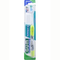 Gum Technique+ Compact Medium Toothbrush 1 Τεμάχιο, Κωδ 493 - Πράσινο - Χειροκίνητη Οδοντόβουρτσα Μέτρια με Θήκη Προστασίας