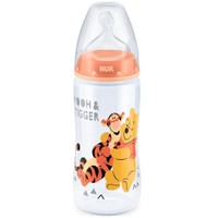 Nuk First Choice Plus Disney Winnie The Pooh 0-6m 300ml - Πορτοκαλί - Μπιμπερό Πολυπροπυλενίου με Θηλή Σιλικόνης