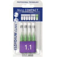 Elgydium Clinic Mono Compact Interdental Brushes 1.1mm 4 Τεμάχια - Μεσοδόντια Βουρτσάκια Ιδανικά για Άτομα με Εμφυτεύματα ή Σιδεράκια