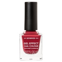 Korres Gel Effect Nail Colour 11ml - Eternity Red Rose 52 - Βερνίκι Νυχιών με Αμυγδαλέλαιο για Έντονη Λάμψη & Μεγάλη Διάρκεια