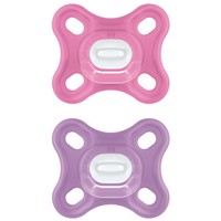 Mam Comfort Silicone Soother 0-2m 2 Τεμάχια, Κωδ 126S - Ροζ / Μωβ - Ελαφριά Ορθοδοντική Πιπίλα Σιλικόνης για τη Σωστή Σωματική Ανάπτυξη, Ιδανική για Νεογέννητα