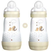 Mam Promo Pack Easy Start Anti-Colic Nature Safari 2+ Μηνών 2x260ml, Κωδ 355S - Κρεμ - Μπιμπερό Πολυπροπυλενίου με Θηλή Σιλικόνης