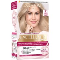 L'oreal Paris Excellence Creme 1 Τεμάχιο - 9.1 Ξανθό Πολύ Ανοιχτό Σαντρέ - Μόνιμη Βαφή σε Κρέμα Τριπλής Προστασίας & Κάλυψη των Λευκών