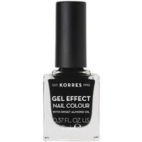 Korres Gel Effect Nail Colour 11ml - 100 Black - Βερνίκι Νυχιών με Αμυγδαλέλαιο για Έντονη Λάμψη & Μεγάλη Διάρκεια